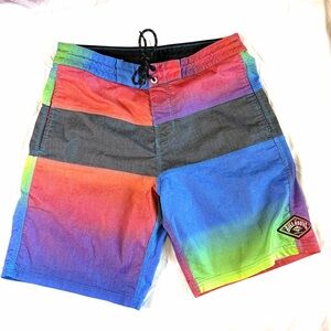 Billabong Men’s Multicolor Stripe Board Shorts sz 28 swim beach surf pool